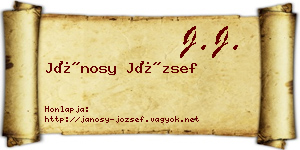 Jánosy József névjegykártya